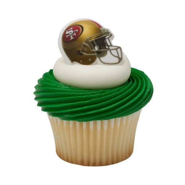 36 SAN FRANCISCO 49ERS Cupcake Rings NFL Cake Toppers for Birthday Party Decoration Craft Supply