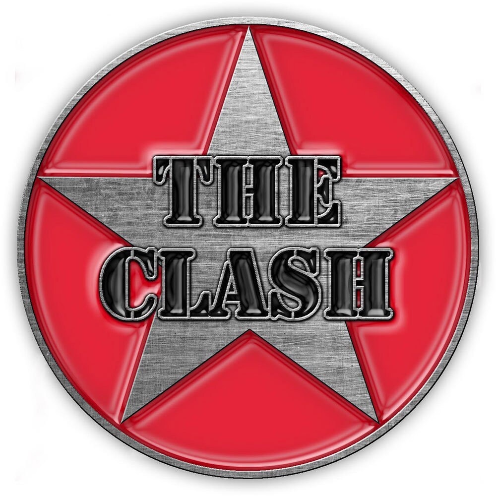 THE CLASH Enamel Metal Pin Badge - Approx 1 Inch - Clash Military Band Logo - Pinback Badge Button Lapel With Butterfly Clutch Attachment