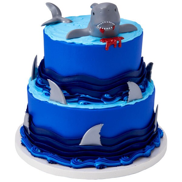 Shark Creations Cake Topper - Shark Creations Birthday Party Shark Fan Cake Decoration - Kids Birthday Decoset Craft Supply