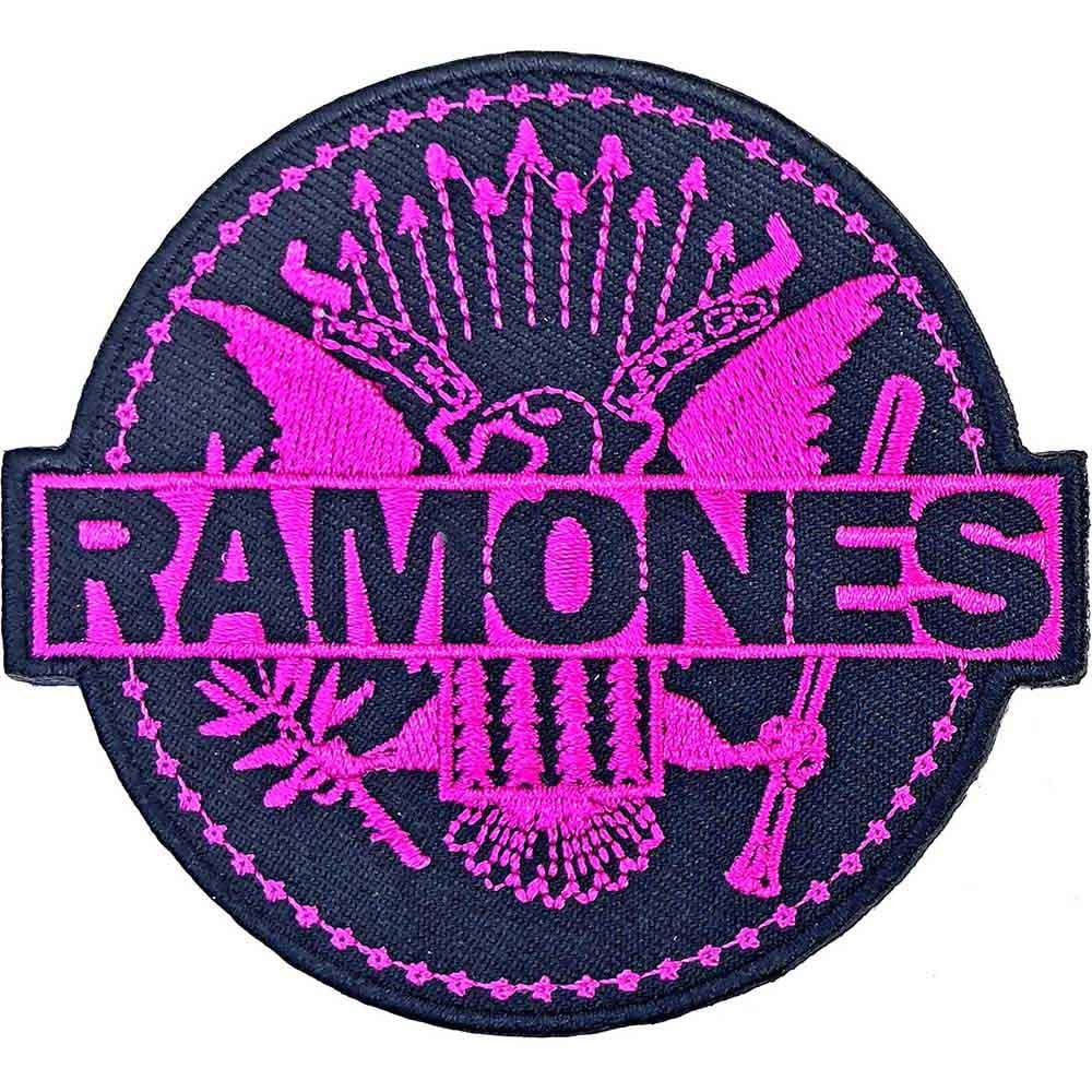 RAMONES Patch - 3.5 Inch - Ramones Punk Rock Band PINK Seal Embroidered Patch Applique Craft Supply - Officially Licensed