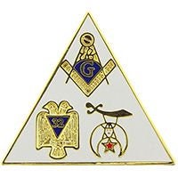 Masonic Triangle Lapel Pin - Triangle Fraternal Masons Free Masonry - Enamel Pin Backpack Tie Shirt Trading Button Pinback Craft Supply
