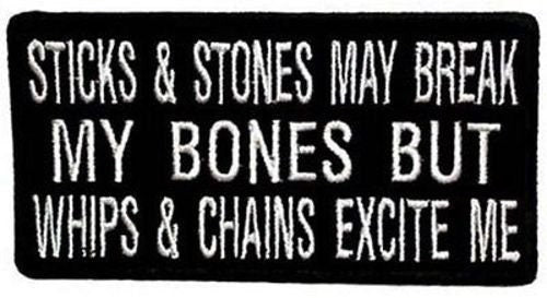Sticks & Stones May Break Bones Embroidered Patch Craft Supply
