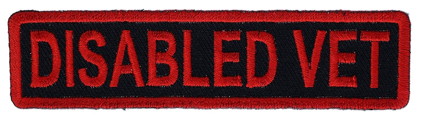 DISABLED VET Veteran Motorcycle Biker Embroidered Patch Craft Supply