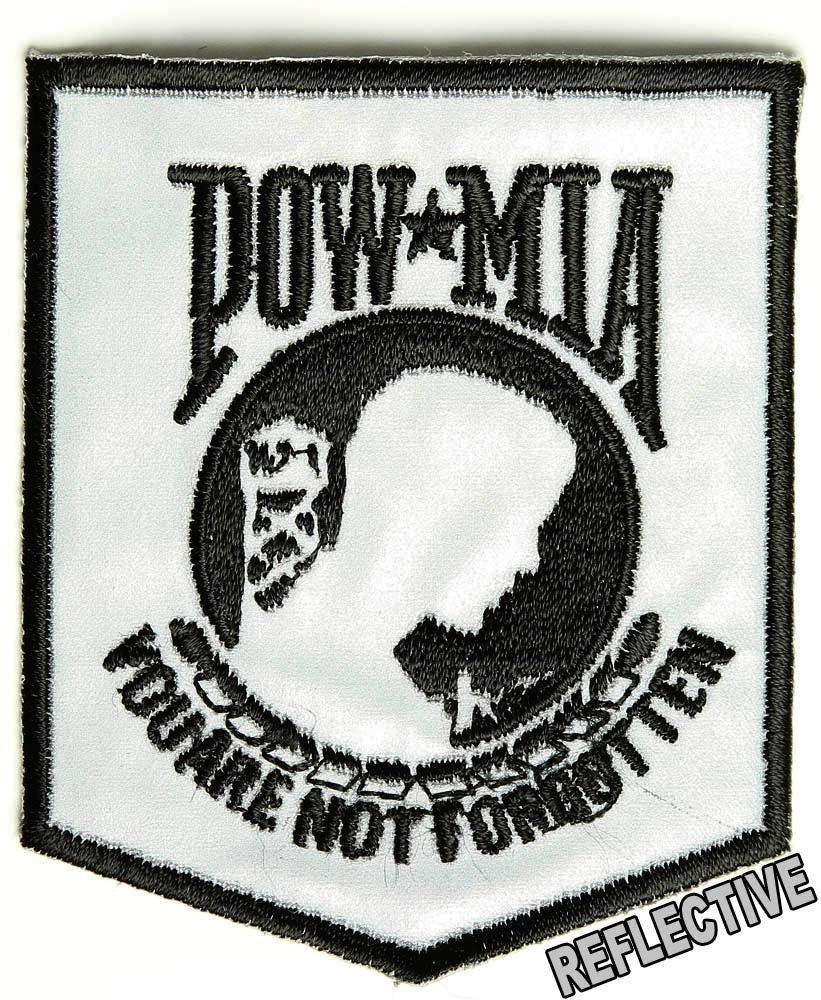 POW MIA You Are Not Forgotten Reflective Embroidered Patch Craft Supply
