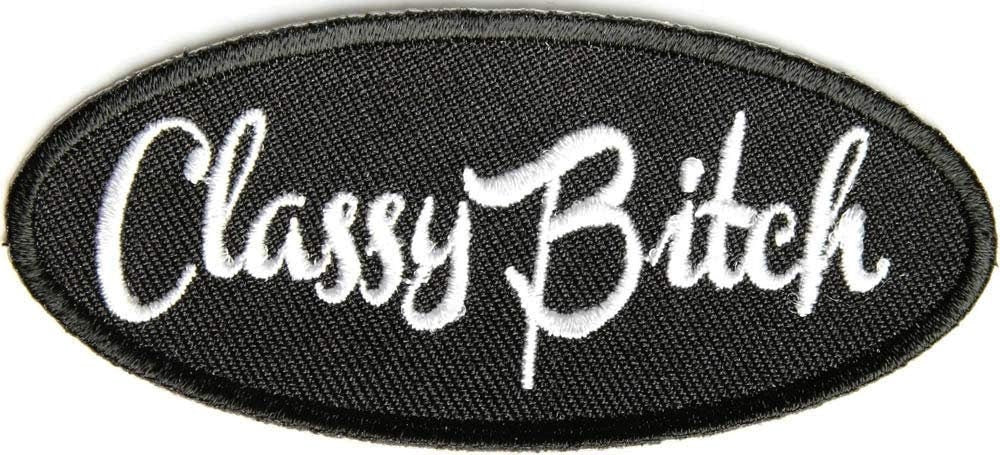 CLASSY BITCH Funny Biker Embroidered Patch Craft Supply