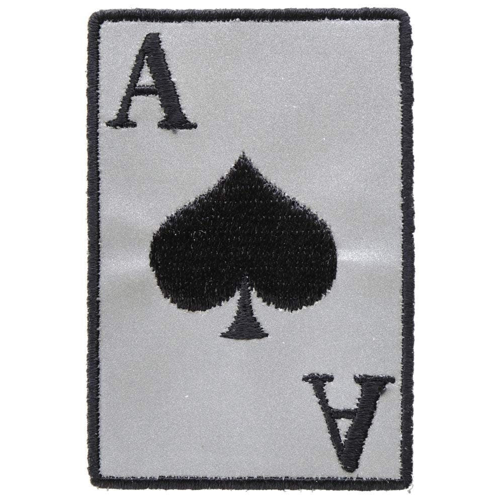 ACE OF SPADES Reflective Biker Motorcycle Embroidered Patch Craft Supply