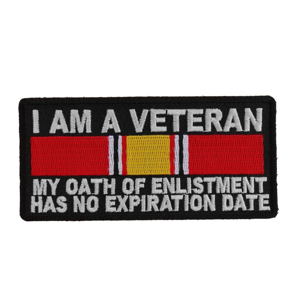 I AM A VETERAN MY Oath Of Enlistment Has No Expiration Biker Motorcycle Patch Craft Supply