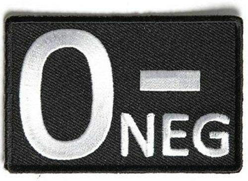 O NEGATIVE Blood ID Biker Motorcycle Embroidered Patch Craft Supply