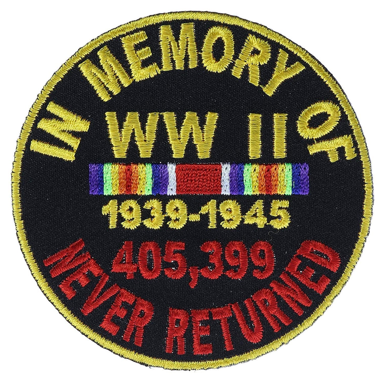 MEMORY OF WW2 World War 2 Never Returned Military Biker Patch