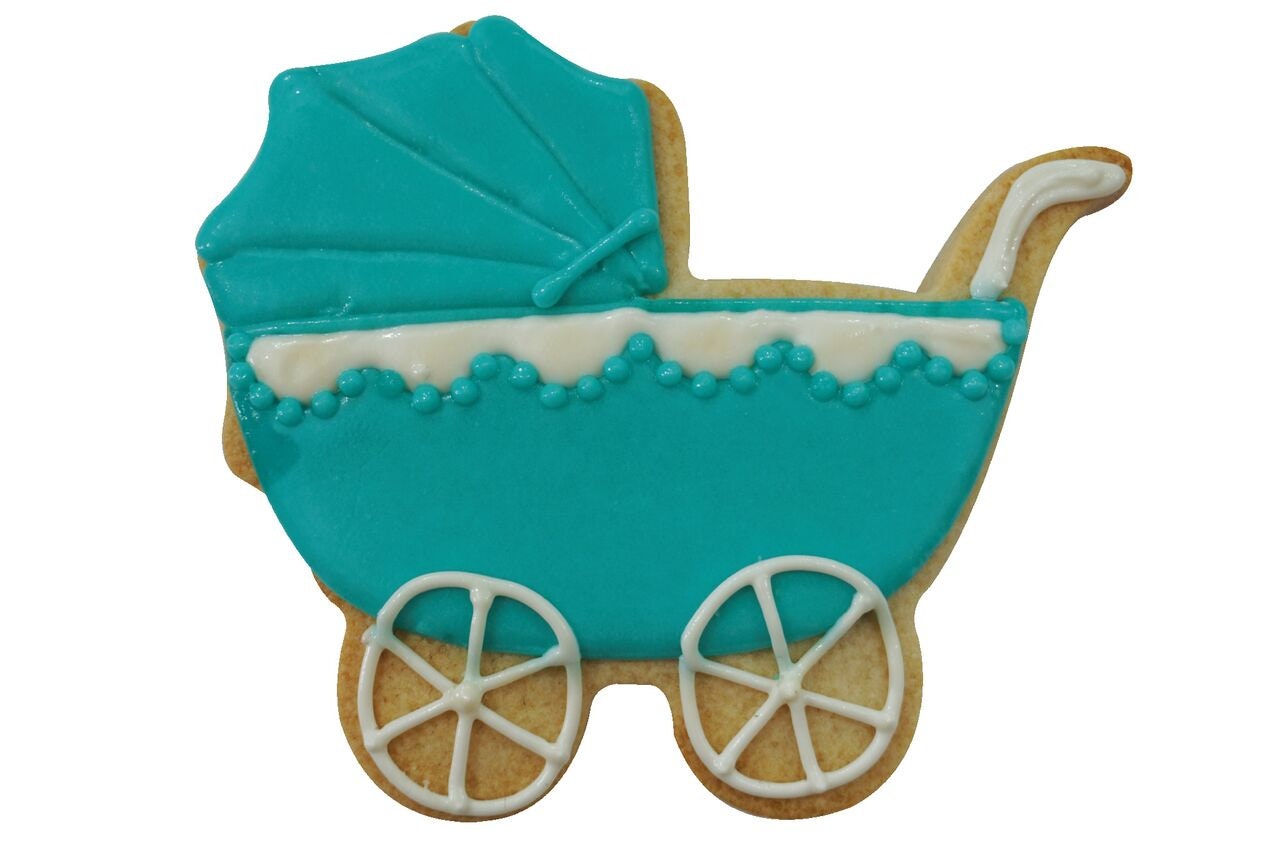 BABY CARRIAGE Cookie Cutter Metal 4 Inches - Stencil Fondant Rattle Stroller Diaper Craft Supply