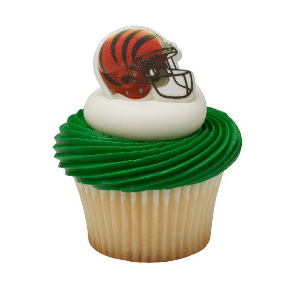 12 CINCINNATI BENGALS Cupcake Rings NFL Cake Toppers for Birthday Party Decoration