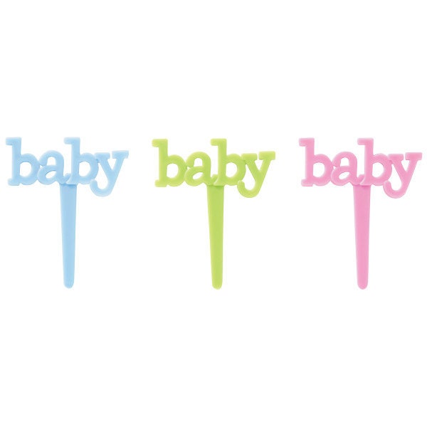 12 BABY Cupcake Picks Cake Toppers for Baby Shower Boy Girl Gender Reveal Party Decoration Craft Supply