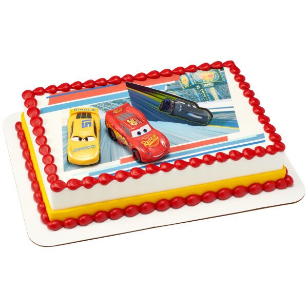 DISNEY CARS 3 Cake Topper Ahead of the Curve McQueen Cruz Party Cake Decoration Birthday Decoset Craft Supply