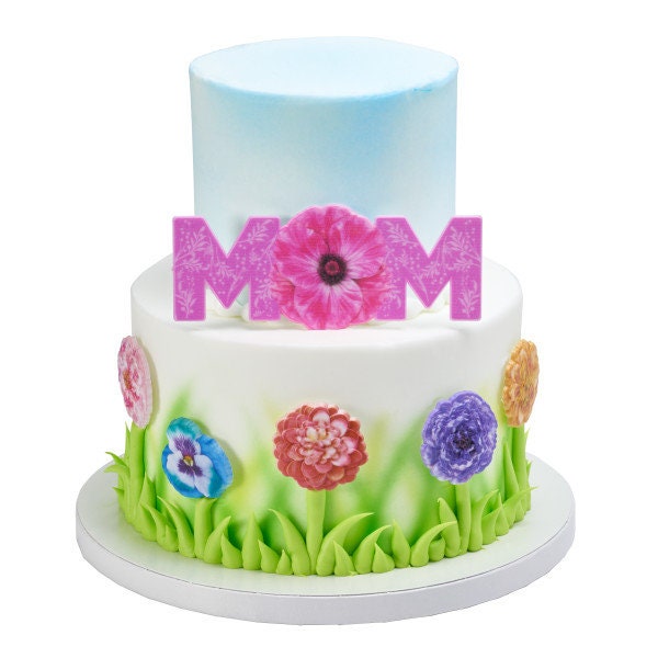 12 GARDEN FLOWER Cupcake Rings Spring Daisy Floral Garden Mother's Day Cake Toppers Party Decoration Craft Supply