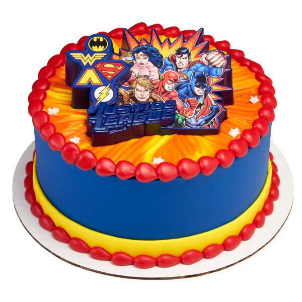 JUSTICE LEAGUE Cake Topper United Decoration Superman Wonder Woman Decoset Birthday Craft Supply