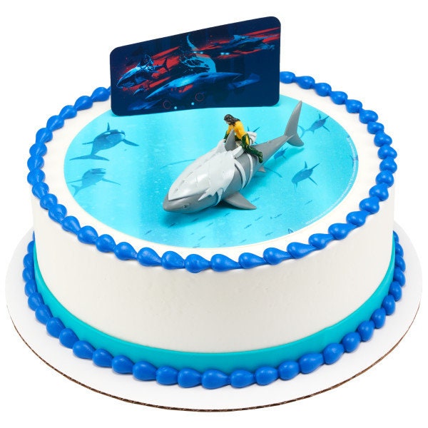 AQUAMAN Cake Topper Shark Birthday Cake Decoration Decoset