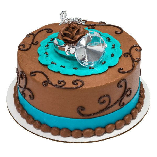 DIAMOND RING Cake Topper Engagement Bachelorette Wedding Party Love Cake Decoration Decoset