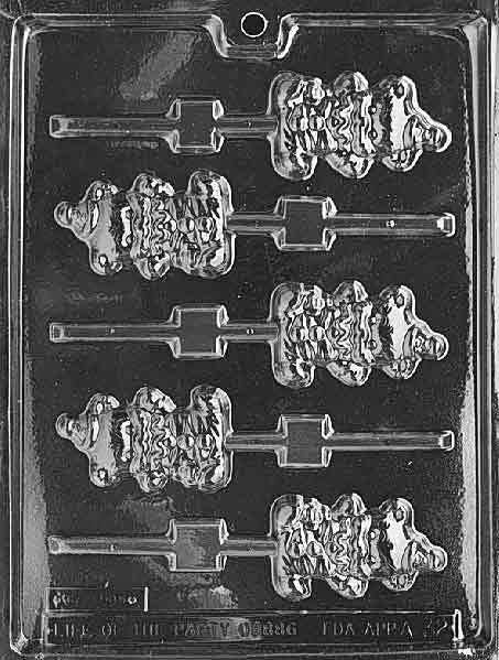 CLOWN TEDDY BEAR Lolly Sucker Chocolate Candy Mold Craft Supply