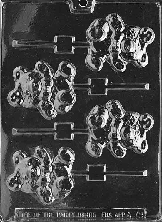 TEDDY BEAR LOLLY Animal Sucker Chocolate Candy Mold Craft Supply