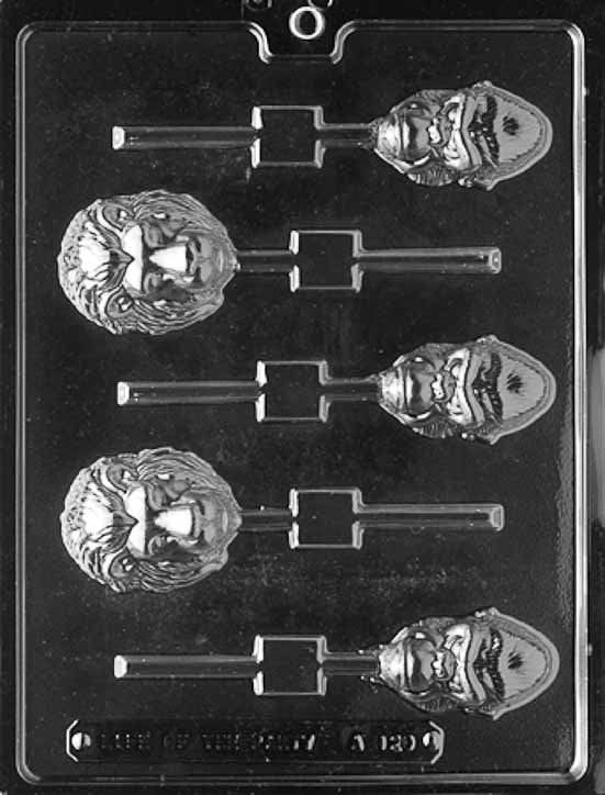 JUNGLE ANIMAL FACE Lolly Animal Sucker Chocolate Candy Mold