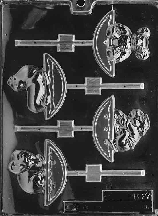 ASSORTED ROCKING ANIMAL Lolly Baby Sucker Chocolate Candy Mold Craft Supply