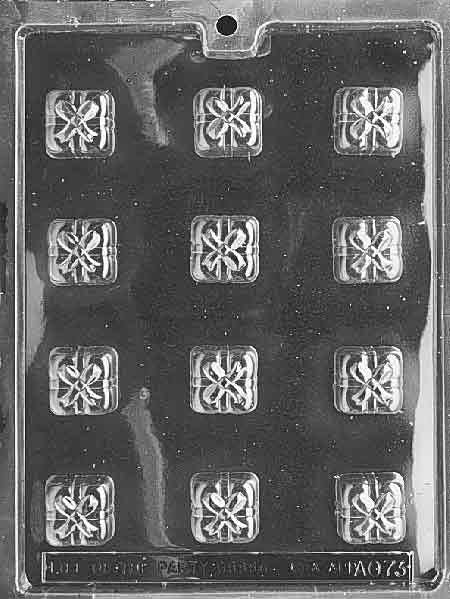 SQUARES with BOWS Chocolate Candy Mold Craft Supply
