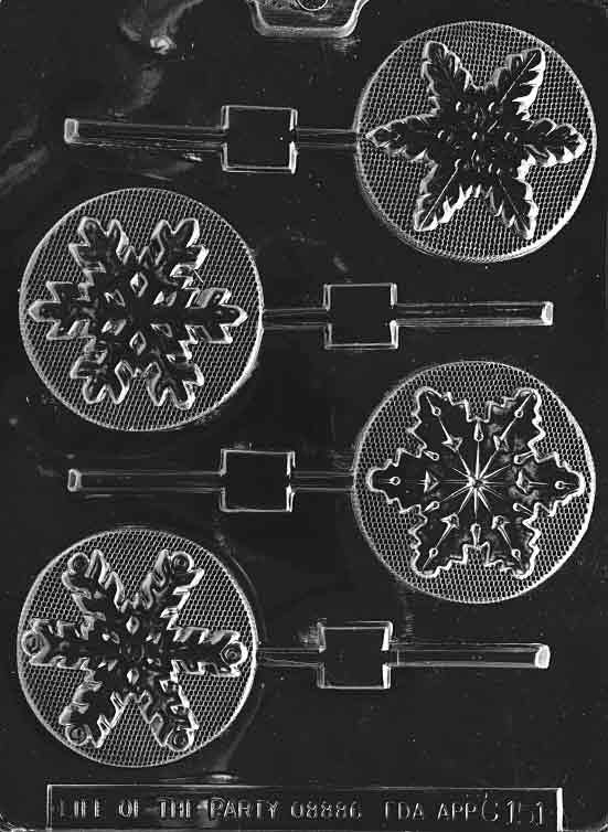 ASSORTED SNOWFLAKES Lolly Christmas Sucker Chocolate Candy Mold Craft Supply
