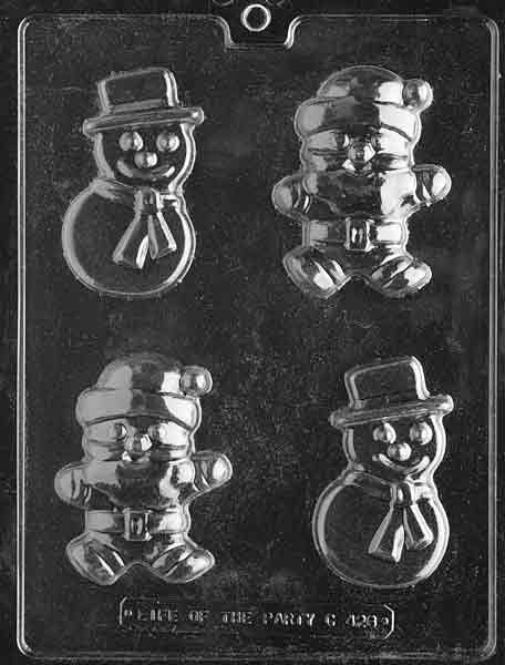 SNOWMAN AND SANTA Christmas Chocolate Candy Mold Craft Supply