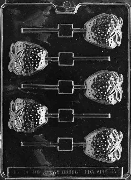 STRAWBERRY LOLLY Sucker Chocolate Candy Mold Craft Supply