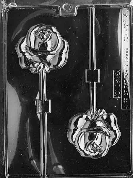 ROSE LOLLY Sucker Chocolate Candy Mold Craft Supply