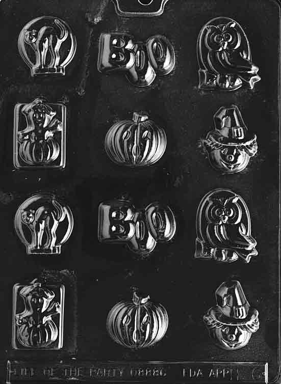 ASSORTED WITH BOO Halloween Chocolate Candy Mold Craft Supply