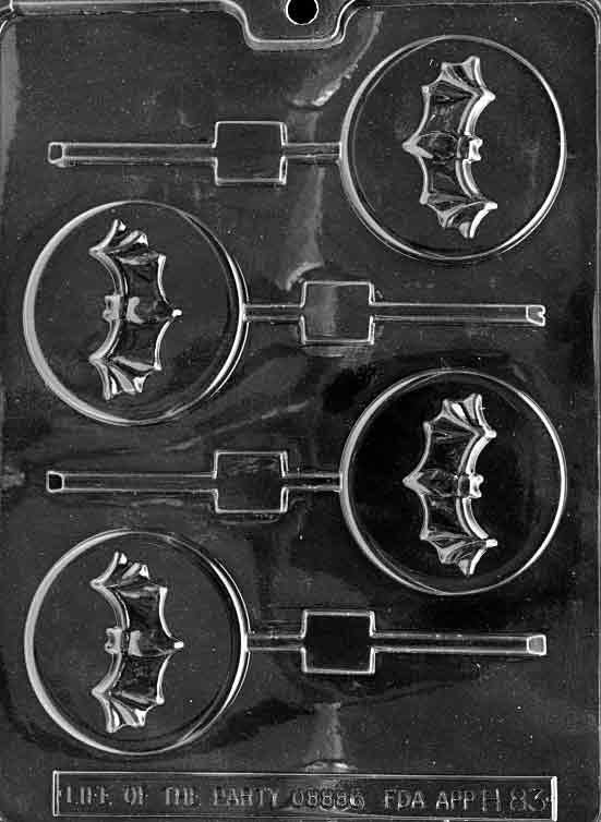 BAT ON MOON Lolly Halloween Sucker Chocolate Candy Mold Craft Supply