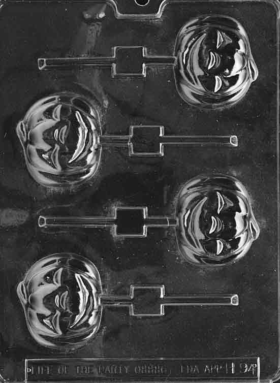 SMILING PUMPKIN LOLLY Halloween Sucker Chocolate Candy Mold Craft Supply