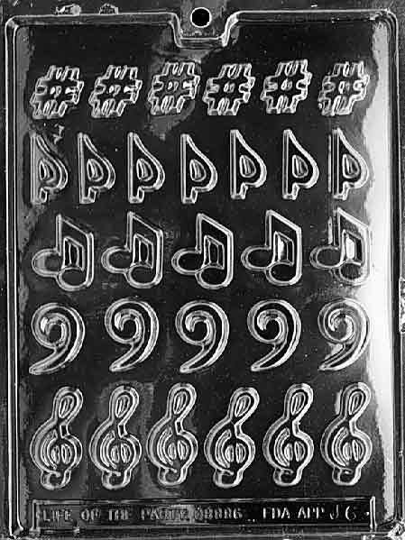 MUSIC, MUSIC, MUSIC Notes Chocolate Candy Mold