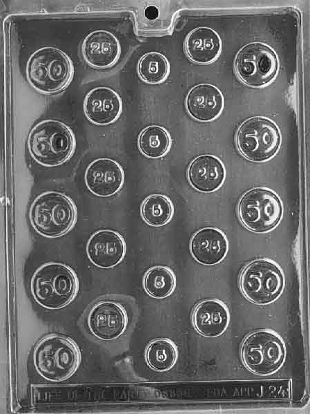 COINS Chocolate Candy Mold Craft Supply