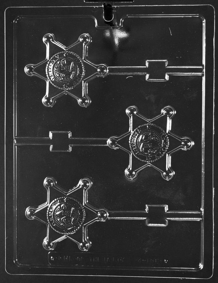 SHERIFF BADGE POP Sucker Chocolate Candy Mold Craft Supply