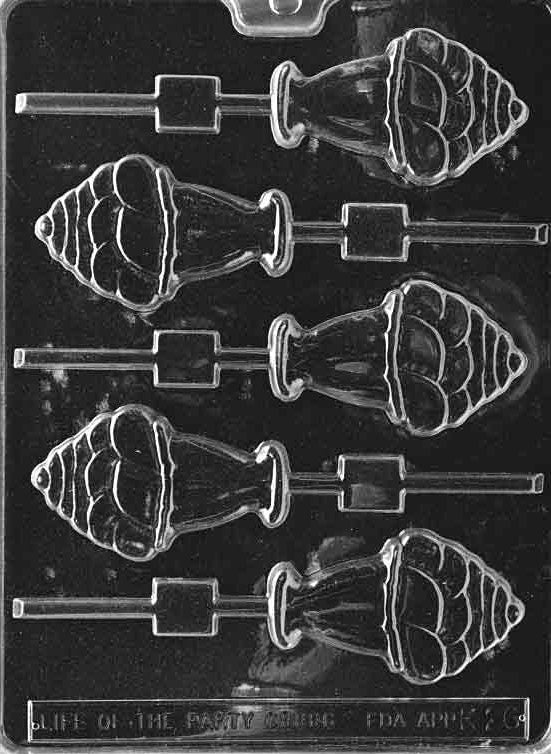 ICE CREAM SUNDAE Lolly Sucker Chocolate Candy Mold Craft Supply
