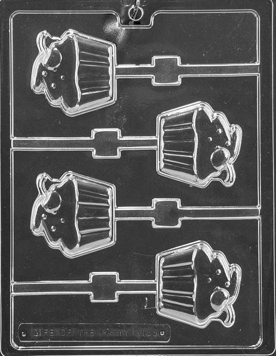 CUPCAKE WITH CHERRY Lolly Sucker Chocolate Candy Mold Craft Supply