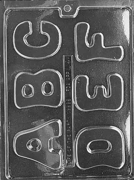 LETTERS - A, B, C, D, E, F Chocolate Candy Mold Craft Supply