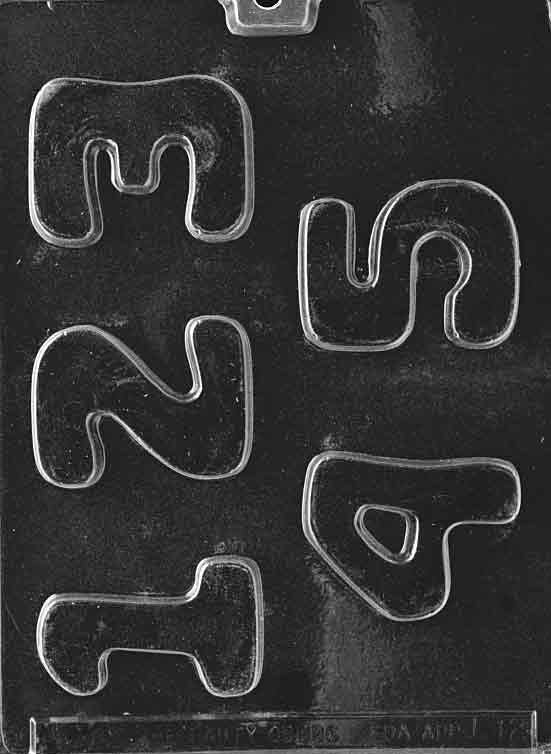 NUMBERS - 1, 2, 3, 4, 5 Chocolate Candy Mold Craft Supply