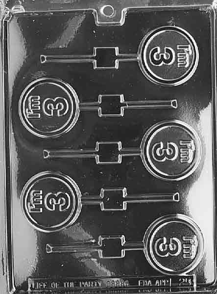 I'M 3 LOLLY Sucker Chocolate Candy Mold Craft Supply