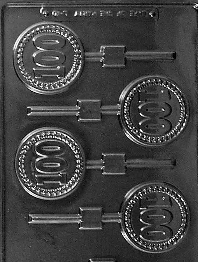 NUMBER 100 LOLLY #100 Sucker Chocolate Candy Mold Craft Supply