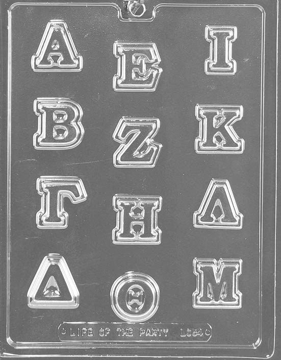 GREEK LETTERS Chocolate Candy Mold Craft Supply