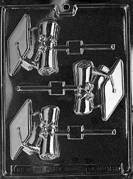 CAP & DIPLOMA LOLLY Sucker Chocolate Candy Mold Craft Supply