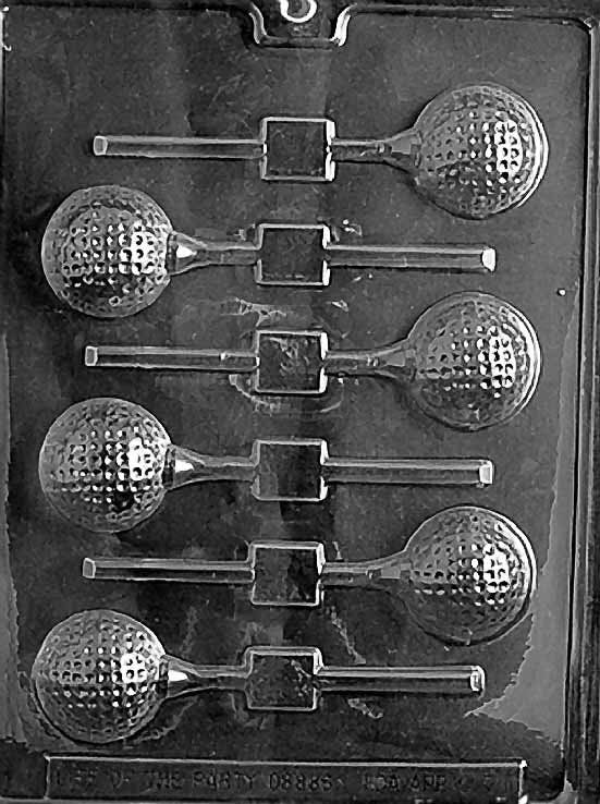 GOLF BALL LOLLY Sucker Chocolate Candy Mold Craft Supply