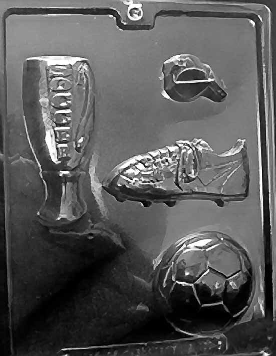 SOCCER KIT Chocolate Candy Mold - Cleate Trophy Ball Craft Supply