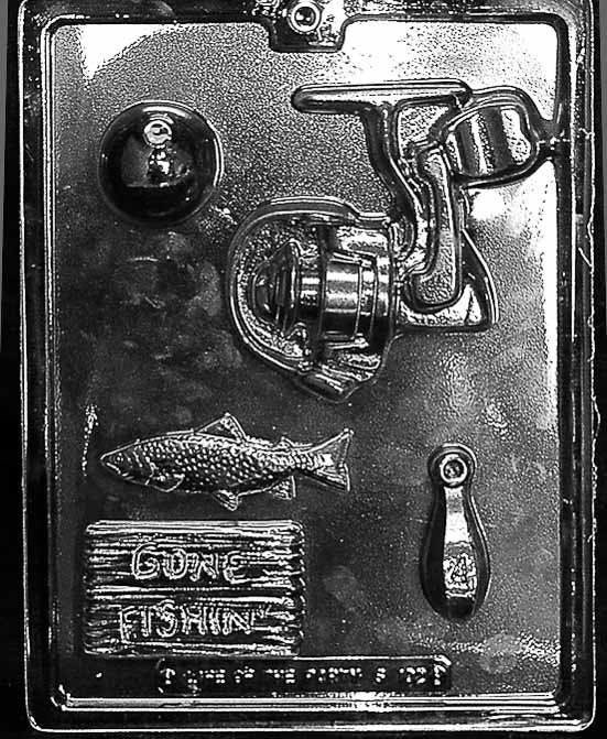 FISHING KIT Chocolate Candy Mold - Reel Bobber Hook Sinker