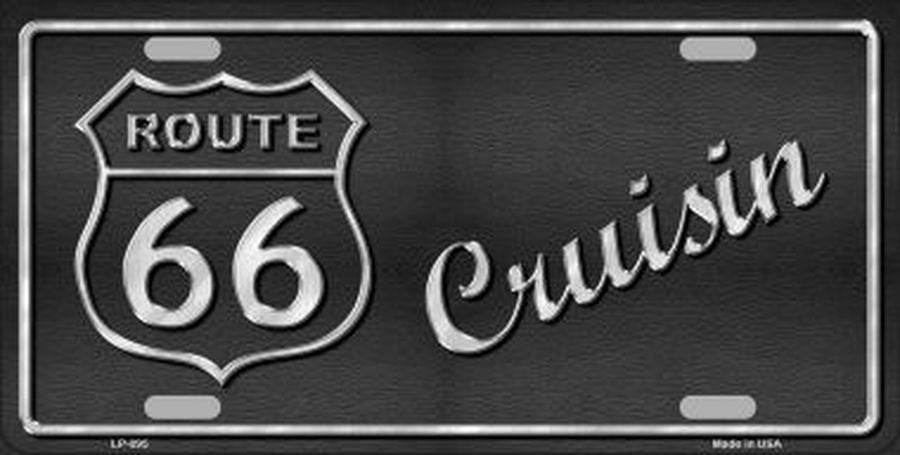 ROUTE 66 CRUISIN Metal License Plate