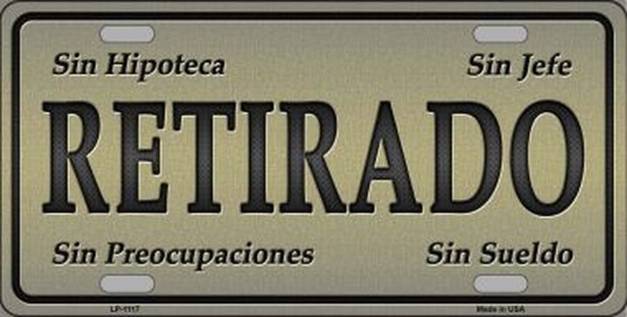 RETIRADO Metal License Plate Craft Supply
