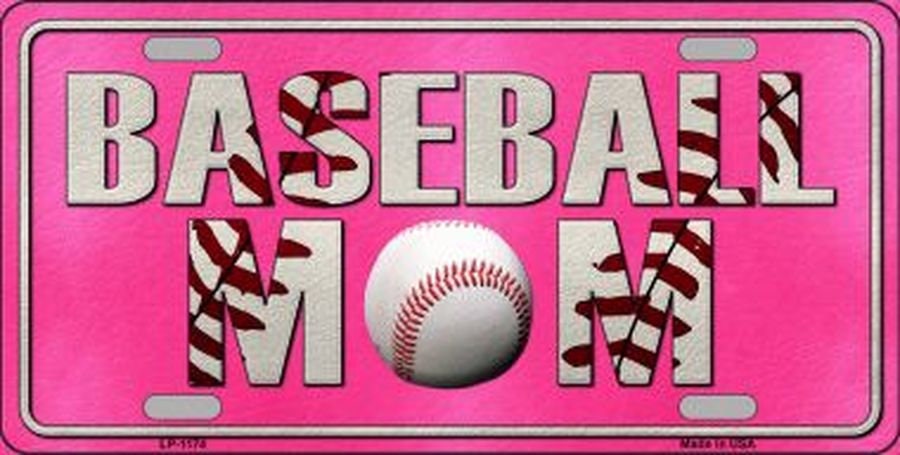 BASEBALL MOM Metal License Plate